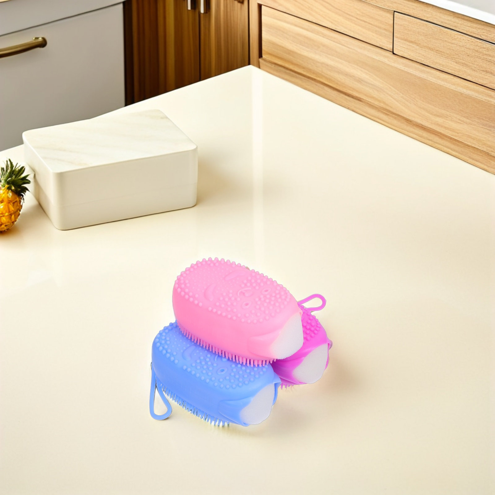 Body Brush - 3 قطع من إسفنجة الاستحمام المصنوعة