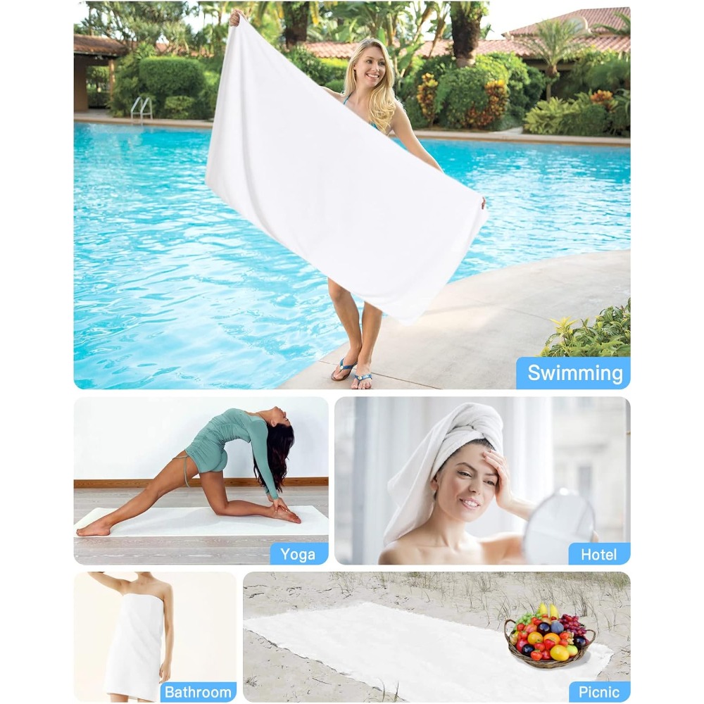 منشفة شاطئ بيضاء نقية، مناسبة  - مراجعة Spa Towel وسعره